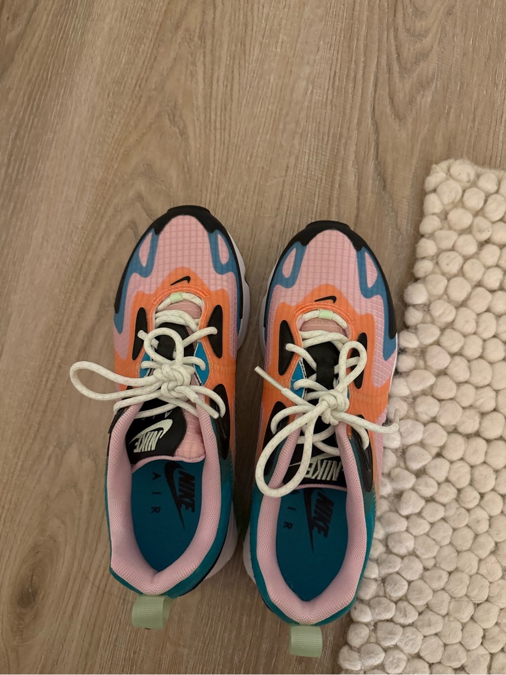 Nike Pink Orange Teal Air Max Style Sneakers - Picture 4 of 4